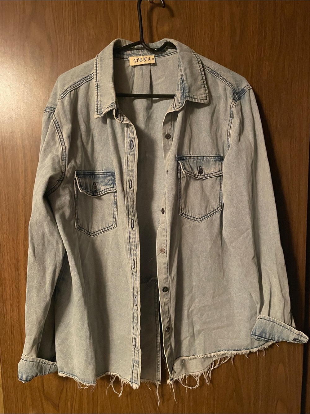 Light Blue Denim Button-Down Shirt